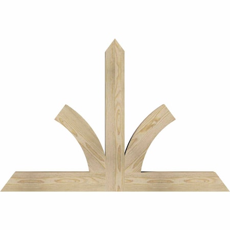 Ekena Millwork Richland Rough Sawn Timber Gable Bracket, Douglas Fir, 48"W x 32"H x 4"D x 4"F, 16/12 Pitch GBW048X32X0404RIC00RDF